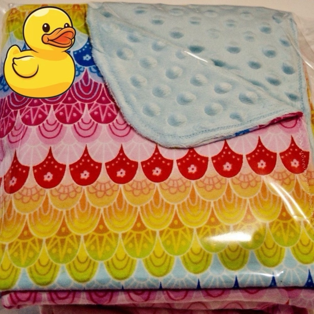 𝅺brand NEW👶💙🧜‍♀️Colorful Handcrafted Baby Blanket